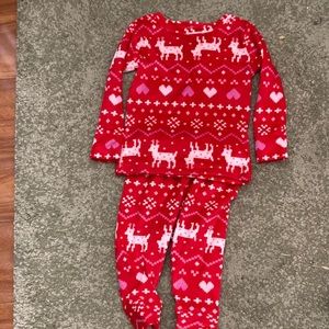 Cat & Jack red holiday velvety pajama set 12M